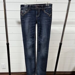 Women's Straight Leg Jeans - Dark Blue